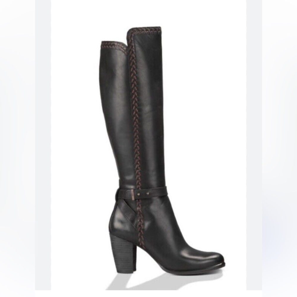 UGG Claudine High Leather Block Heel Boots